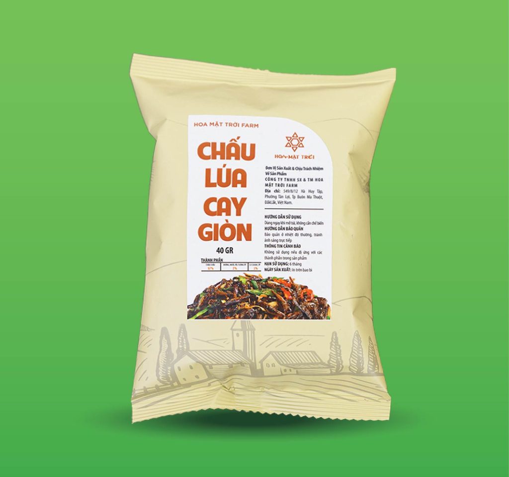 Châu chấu lúa cay giòn Hoa Mặt Trời Farm
