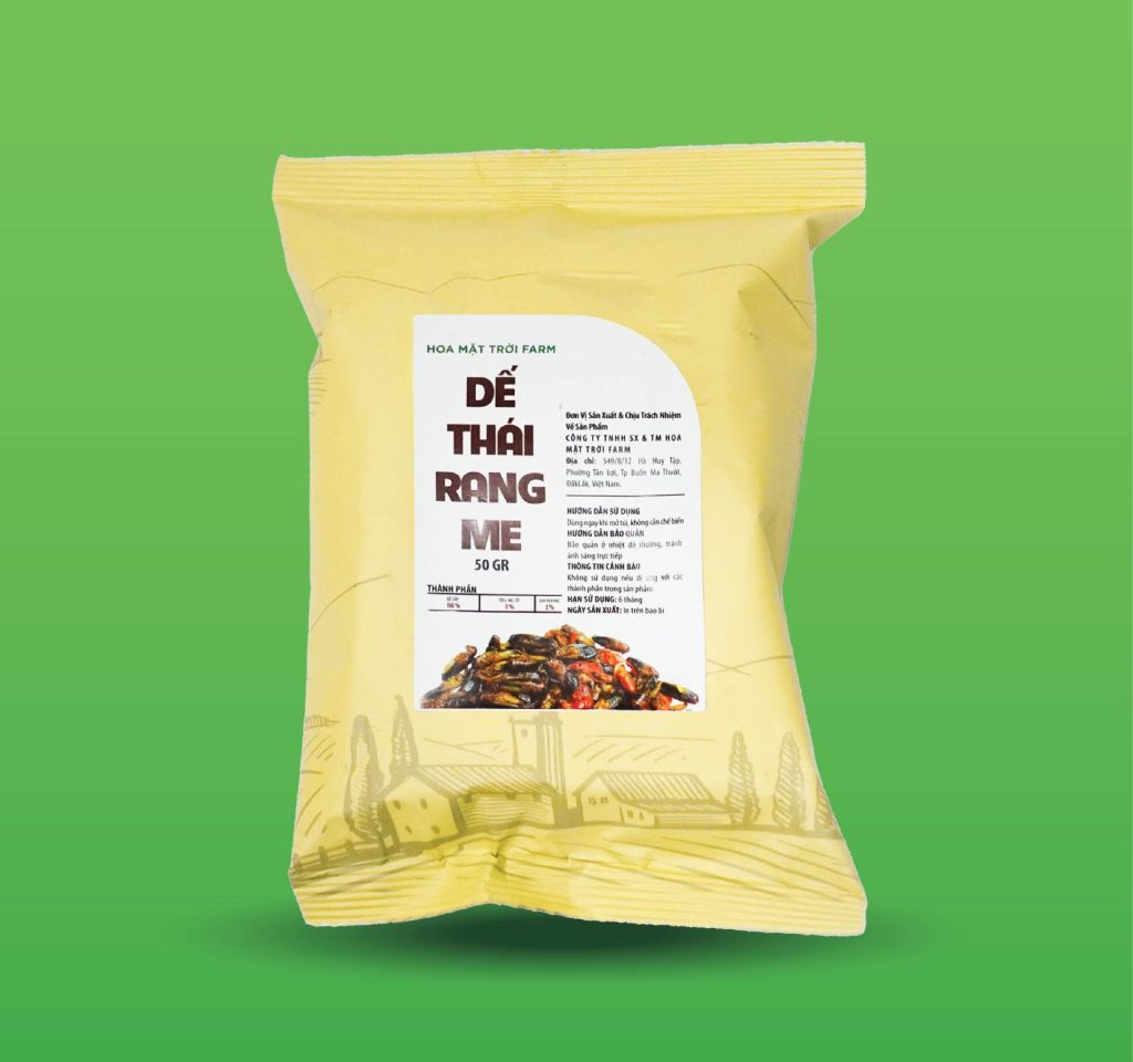 Dế thái rang me Hoa Mặt Trời Farm